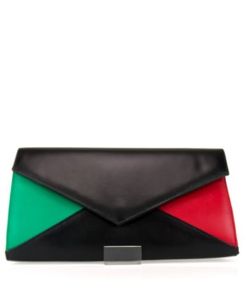 bolso negro rojo y verde tricolor tipo sobre