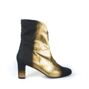 Botines Pitón Oro Negro Hechos a Mano
