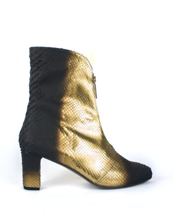 Botines Pitón Oro Negro Hechos a Mano